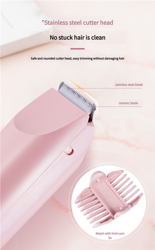 Dual-Head Electric Hair Trimmer - IPX7 Waterproof Body Groomer with Type-C Charging(Beige) V888-ELOSUNG35316