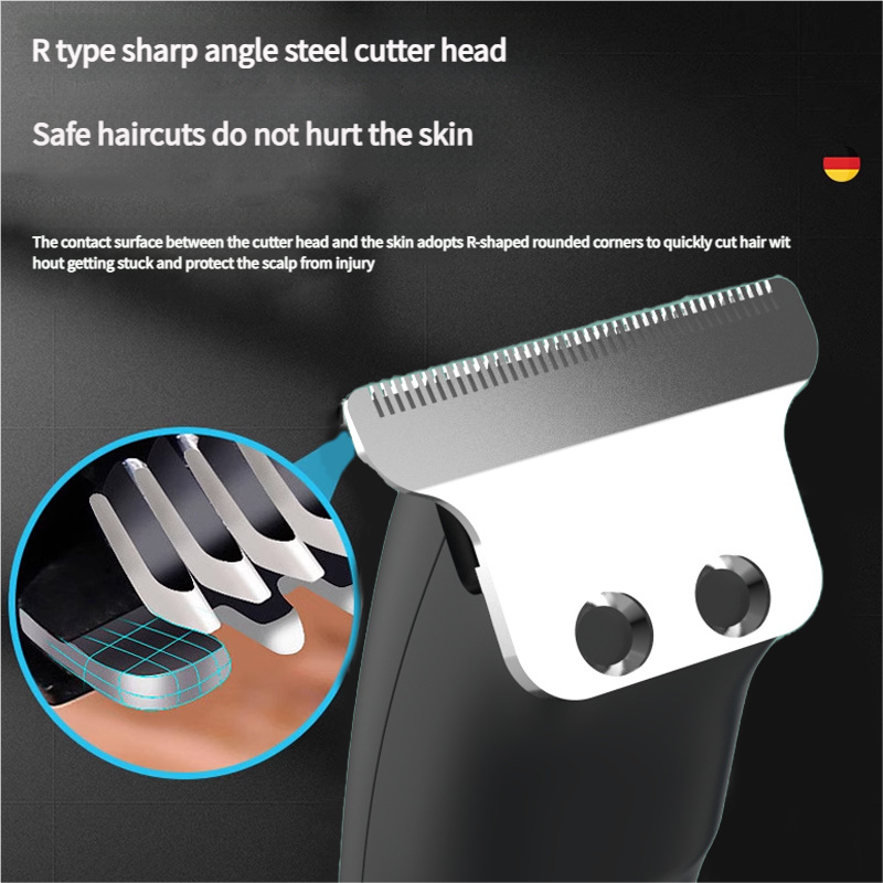 Professional Steel Hair Clipper - Low Noise Motor with 3 Guard Combs & Type-C Charging(silver) V888-ELOSUNG35318