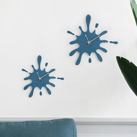 Creative Splatter Design Wall Clock - Silent Movement, Modern Decorative Timepiece(green) V888-ELOSUNG35428