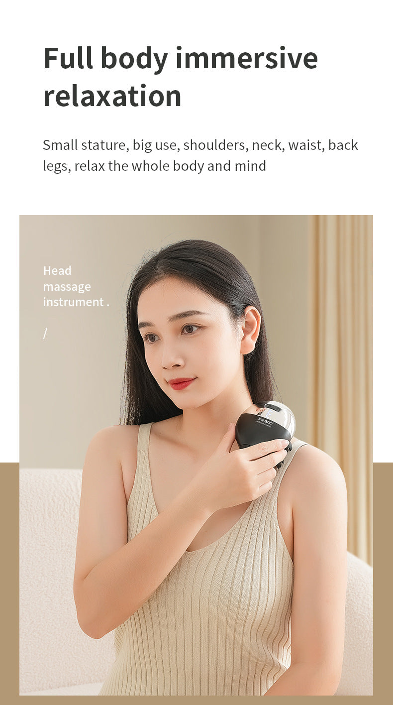 Intelligent 3D Electric Head & Scalp Massager - 7 Massage Techniques, IPX7 Waterproof, Rechargeable(Yellow) V888-ELOSUNG35646