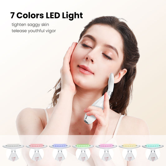 Multi-Function Facial & Neck Massager with LED Light Therapy, EMS & Warm Import - Rechargeable Skin Care V888-ELOSUNG35656