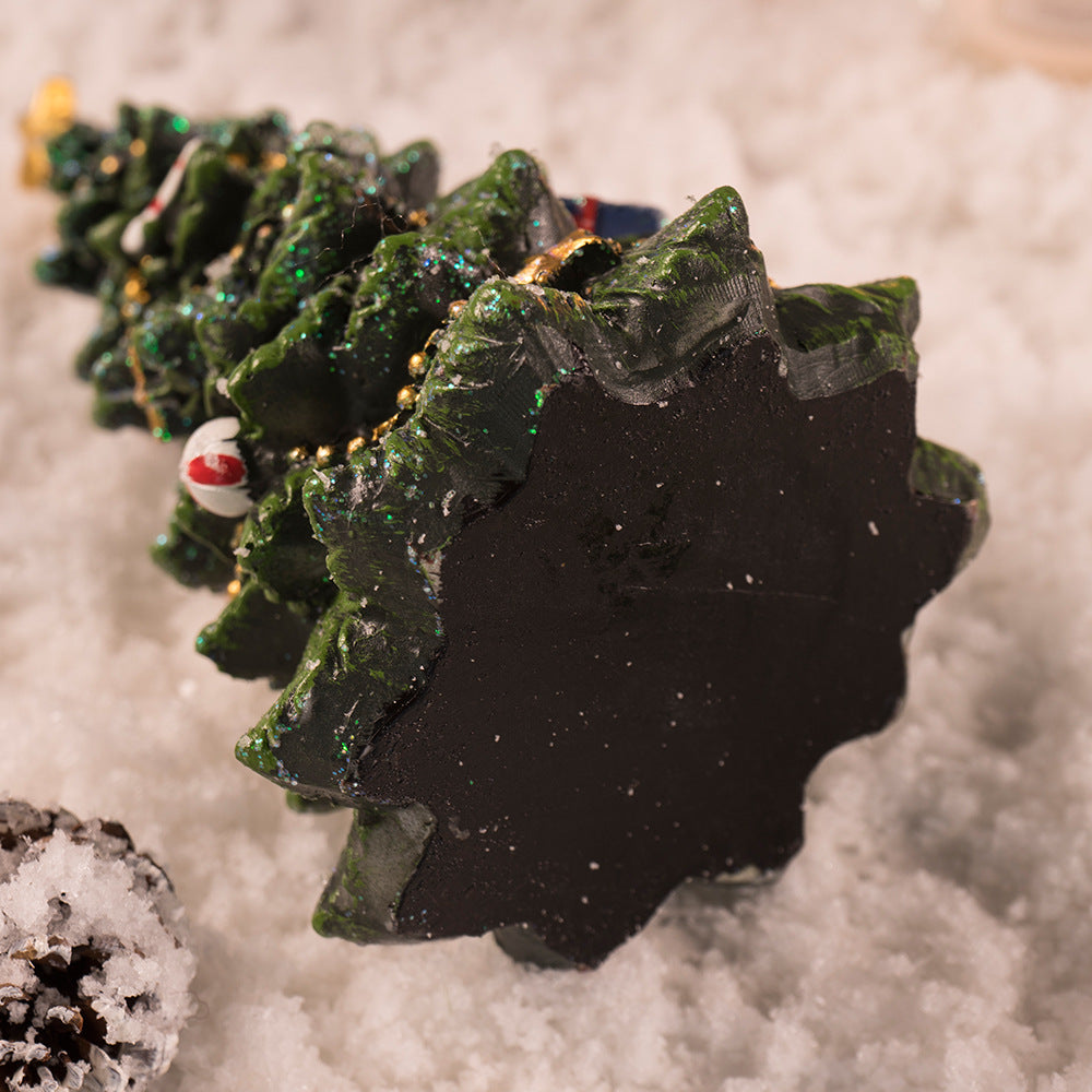 Miniature Decorated Christmas Tree Tabletop Ornament - Holiday Village Display Decoration(green) V888-ELOSUNG35800