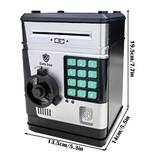 Electronic Piggy Bank Safe Box for Kids - Automatic Bill & Coin Bank with Password Protection, Music & V888-ELOSUNG35819