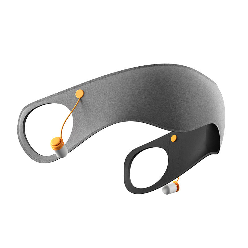 Grey 2-in-1 Blackout Sleep Mask with Integrated Noise Reducing Earplugs for Undisturbed Rest V888-ELOSUNG36343
