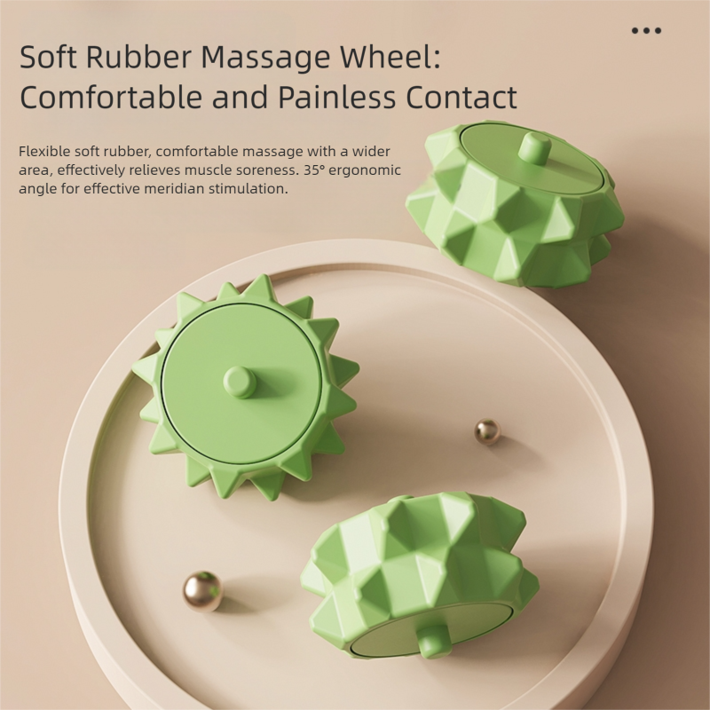 Pink and White Removable Adjustable Wrap-Around Muscle Roller - 11-Wheel Deep Tissue Massager for Legs, Arms V888-ELOSUNG36403