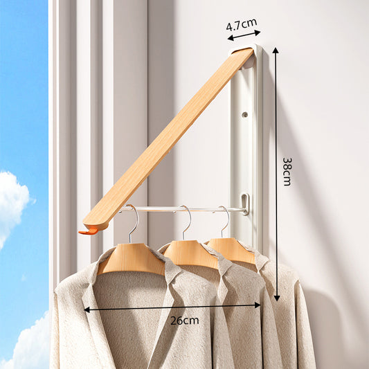 2 Pack Black and Brown Wall Mounted Foldable Clothes Hanger Rack - Retractable Space Aluminium Drying Airer V888-ELOSUNG36678