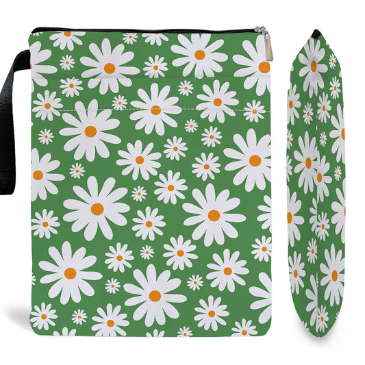 Blue Floral pattern book cover with zippered pocket - Lightweight polyester book cover, suitable for books V888-ELOSUNG36713