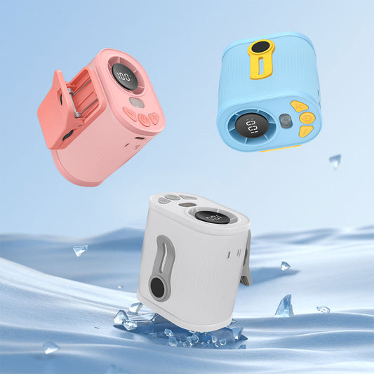Beige High-Speed Mini Clip Fan with 360 degrees Rotation - Portable, Rechargeable & Multi-Functional Cooling V888-ELOSUNG36852