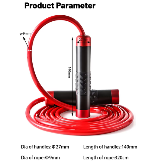 Black Weighted Jump Rope for Workout Fitness - Thick 9mm Cable for Intense Fitness, Strength & Cardio Workout V888-ELOSUNG38180