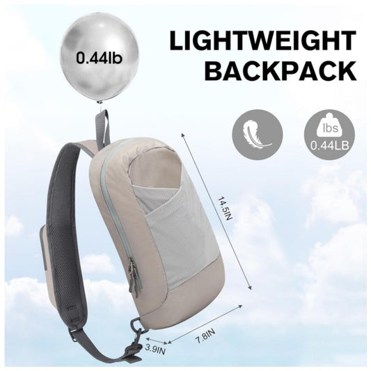 Black Lightweight Crossbody Sling Bag - Versatile Chest Daypack for Hiking, Travel & Daily Use V888-ELOSUNG38247
