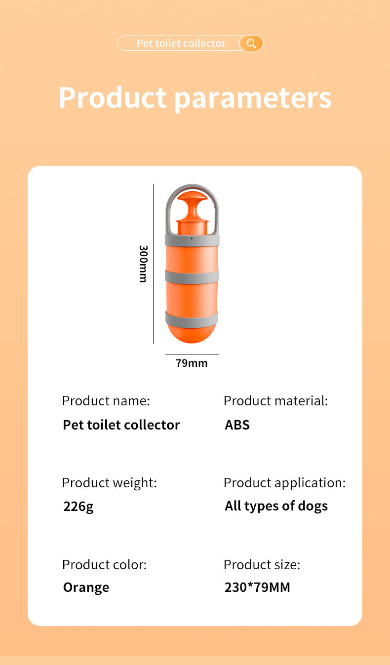 Portable Pet Waste Scooper - Compact & Hygienic Poop Picker for Dogs & Cats On-the-Go V888-ELOSUNG38301