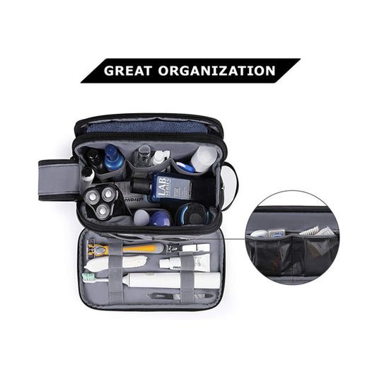 Black Large Capacity Travel Toiletry Bag - Splash-Proof Organizer for Men's Business Trips & Swimming V888-ELOSUNG38437