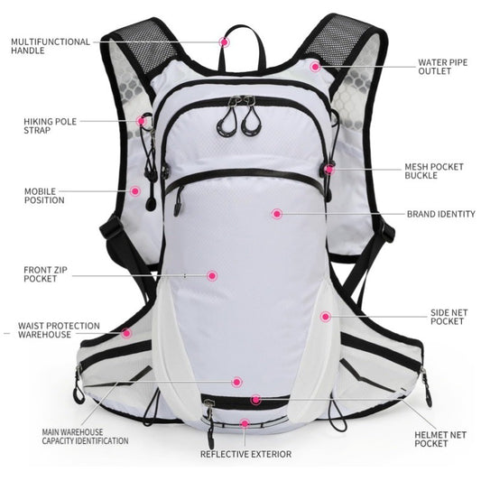 Black Lightweight Outdoor Hiking Backpack Nylon Daypack for Cycling Camping and Mountaineering Breathable V888-ELOSUNG38495
