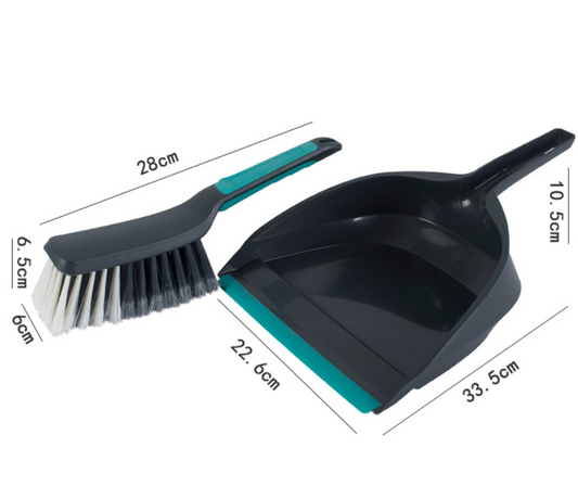 2-Piece Handheld Dustpan and Brush Set Mini Broom with Soft Rubber Lip for Kitchen Desktop Car and Camping V888-ELOSUNG38664