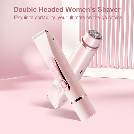 Pink Lectric Bikini Trimmer for Women, 1 Set Rechargeable 2 in 1 Body & FacialHair Removal V888-ELOSUNG39166