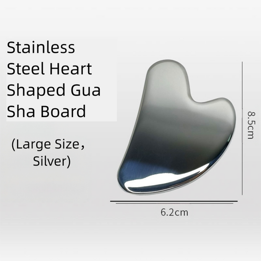 Stainless Steel Heart Gua Sha Facial Tools - Large Size (8.5x6.2cm) for Face and Body, Massager for Reducing V888-ELOSUNG39180