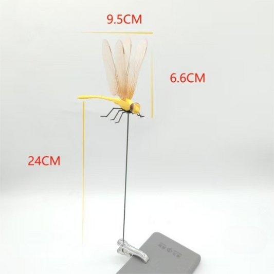 6-Pieces Blue Small Garden Dragonfly Clips - 3D Colorful Insect Decoration, Outdoor Metal Stake Ornament, V888-ELOSUNG39207