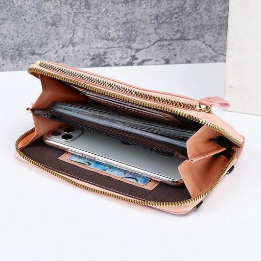 Two-Piece Black Set Anti-Theft Touch Screen Mini Crossbody Phone Bag for Women (20x11.5x4.5cm) - V888-ELOSUNG39369