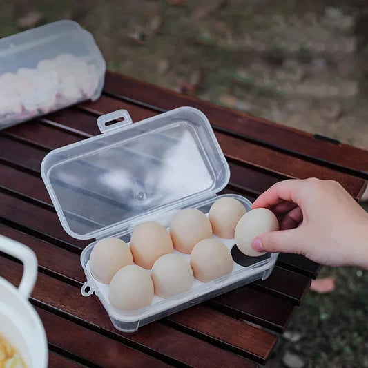4 Pack Portable 8-Grid Shockproof Eggs Box With Egg Holder- Clear PP Plastic Storage Box, Secure Lock, V888-ELOSUNG39440