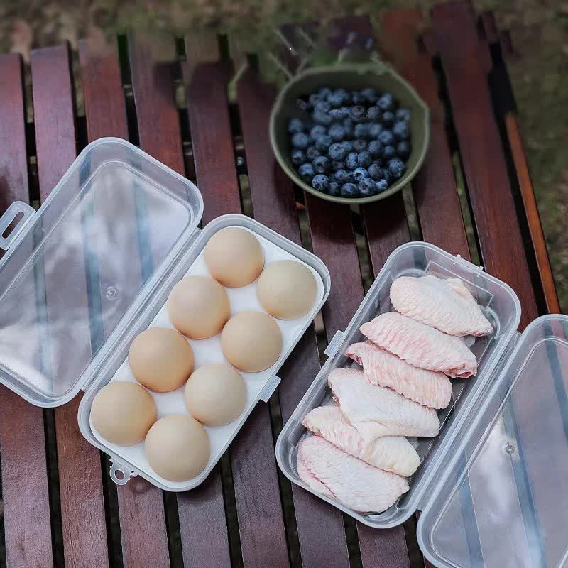 4 Pack Portable 8-Grid Shockproof Eggs Box With Egg Holder- Clear PP Plastic Storage Box, Secure Lock, V888-ELOSUNG39440