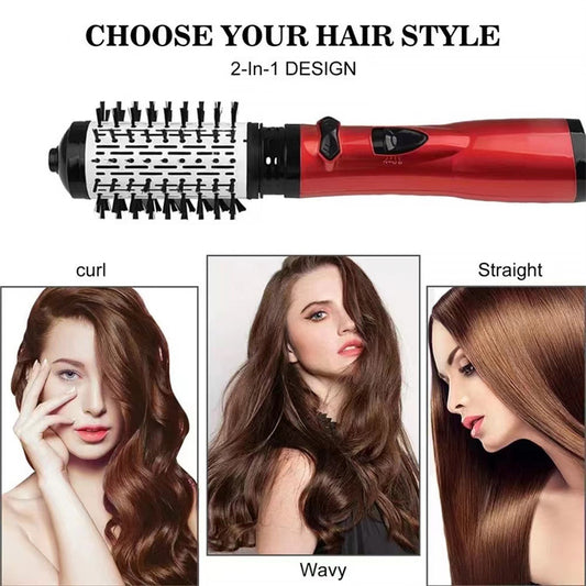 2-in-1 Blue Automatic Rotating Hot Air Styler(38/50mm Curling Barrel) - Multifunctional Hair Dryer Brush, V888-ELOSUNG39701