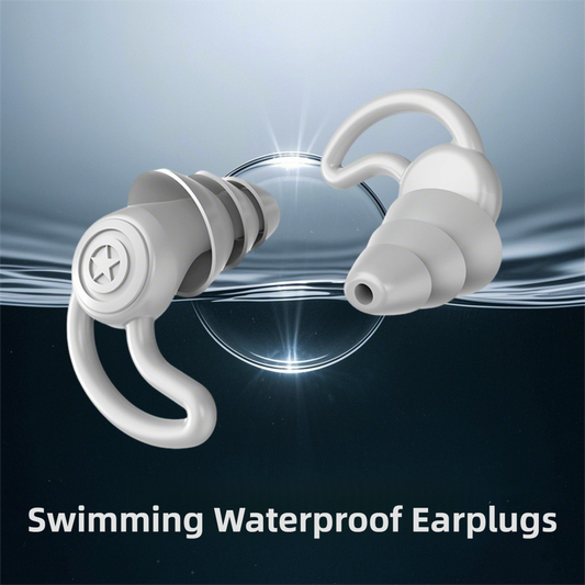 2-Pairs Black Noise Reduction Silicone Ear Plugs for Swimming, Sleep, and Study - Waterproof Reusable Sound V888-ELOSUNG39750