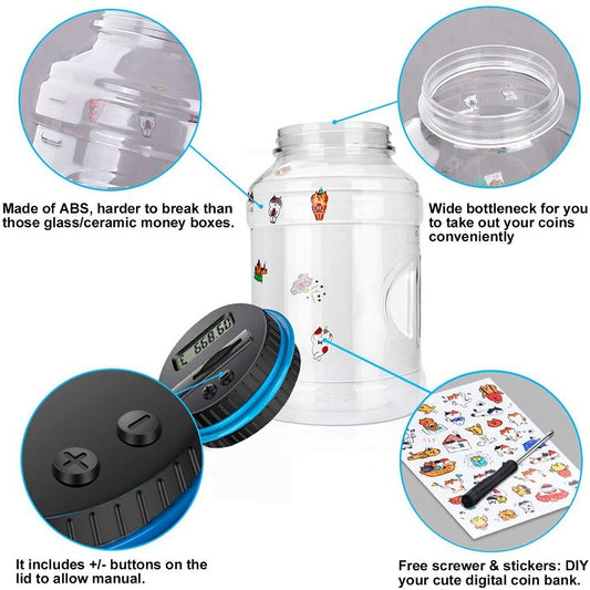 Digital Counting Money Box with Lock - AUD Australian Coin Compatible Piggy Bank for Kids & Adults V888-ELOSUNG39904
