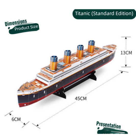 Standard Edition (35Pieces) 3D Titanic Ship Model Puzzle Kit - DIY Nautical Series Toy for Kids & Adults, V888-ELOSUNG39974