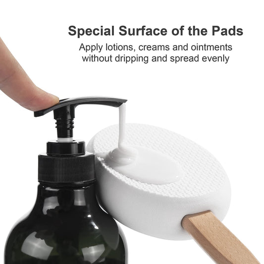 Long Handle Bath Gentle Body Scrubber Set - Non-Slip Grip Back Brush with 4 EVA Exfoliating Sponge Heads V888-ELOSUNG39980