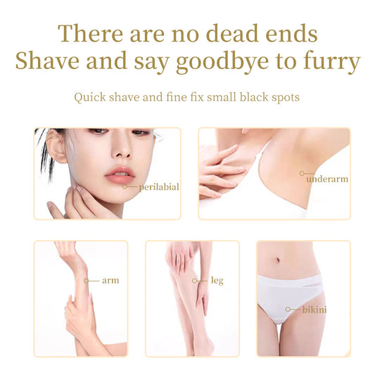Gold Painless Electric Shaver for Women - USB Rechargeable Bikini Trimmer & Body Hair Remover, Wet & Dry Use V888-ELOSUNG40028