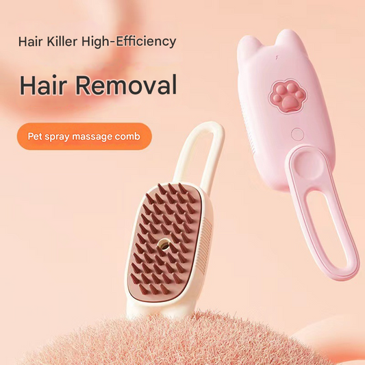 Beige Pet Spray Grooming Brush - 3-in-1 Steam Dematting Comb with Nano Mist for Cats & Dogs - Anti-Flying V888-ELOSUNG40125