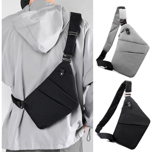 Black Anti-theft Crossbody Sling Bag for Men & Women - Slim, Lightweight Chest Shoulder Pack for Travel & V888-ELOSUNG40174