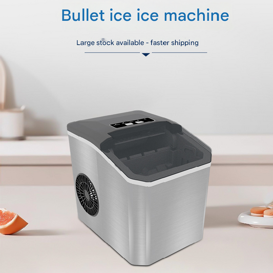 Stainless Steel Countertop Ice Maker 12kg/24h Portable Bullet Ice Machine with Self-Cleaning Function 1.3L V888-ELOSUNG40544
