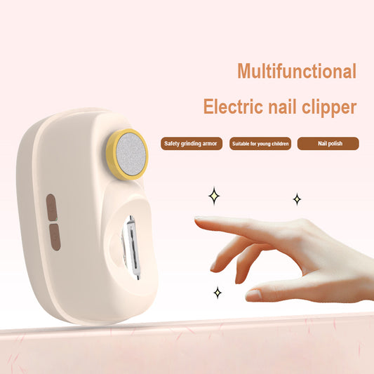 Cream yellow Electric Nail Clipper and Grinder 2-in-1 Automatic Nail Trimmer with LED Light Rechargeable V888-ELOSUNG40561
