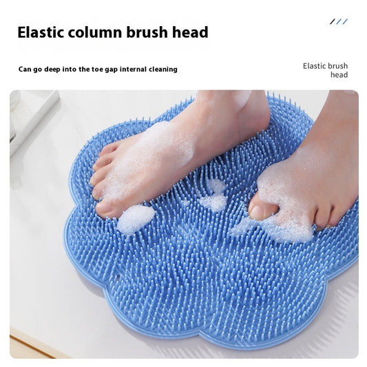 2-PCS Blue cat PAWS Non-Slip TPE Shower Mat with Foot Scrubber and Suction Cups Large Massage Bath Mat for V888-ELOSUNG40567