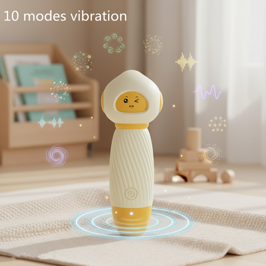 Yellow Powerful Mini Personal Massager Wand 10 Vibration Modes Quiet USB Rechargeable Soft Silicone V888-ELOSUNG40674