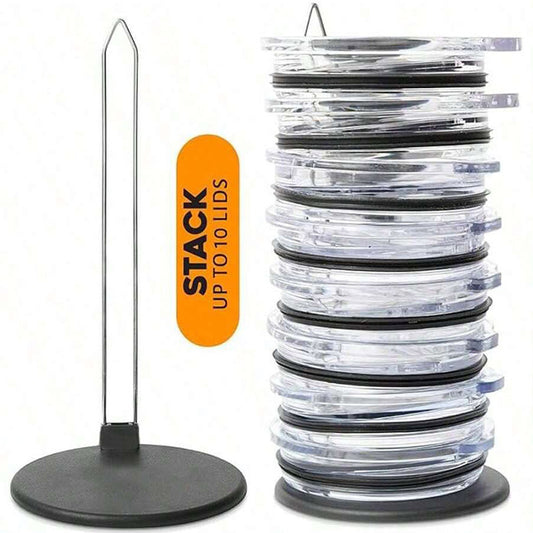 5-PCS Universal Tumbler Lid Organizer Stand Vertical Storage Rack for Kitchen Cabinets Holds Up to 10 Lids V888-ELOSUNG40718