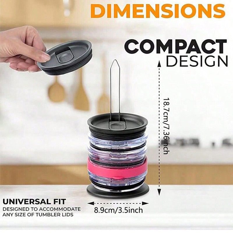 5-PCS Universal Tumbler Lid Organizer Stand Vertical Storage Rack for Kitchen Cabinets Holds Up to 10 Lids V888-ELOSUNG40718
