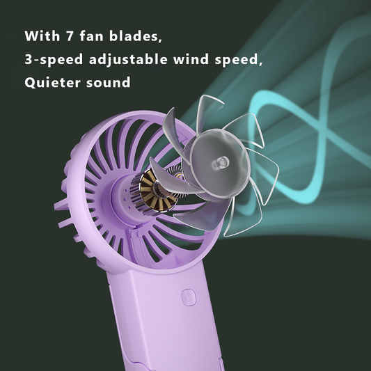 Green 2 Pack Mini Portable Handheld Fan Foldable Desktop Personal Fan USB Rechargeable Pocket Fan with 3 V888-ELOSUNG40765