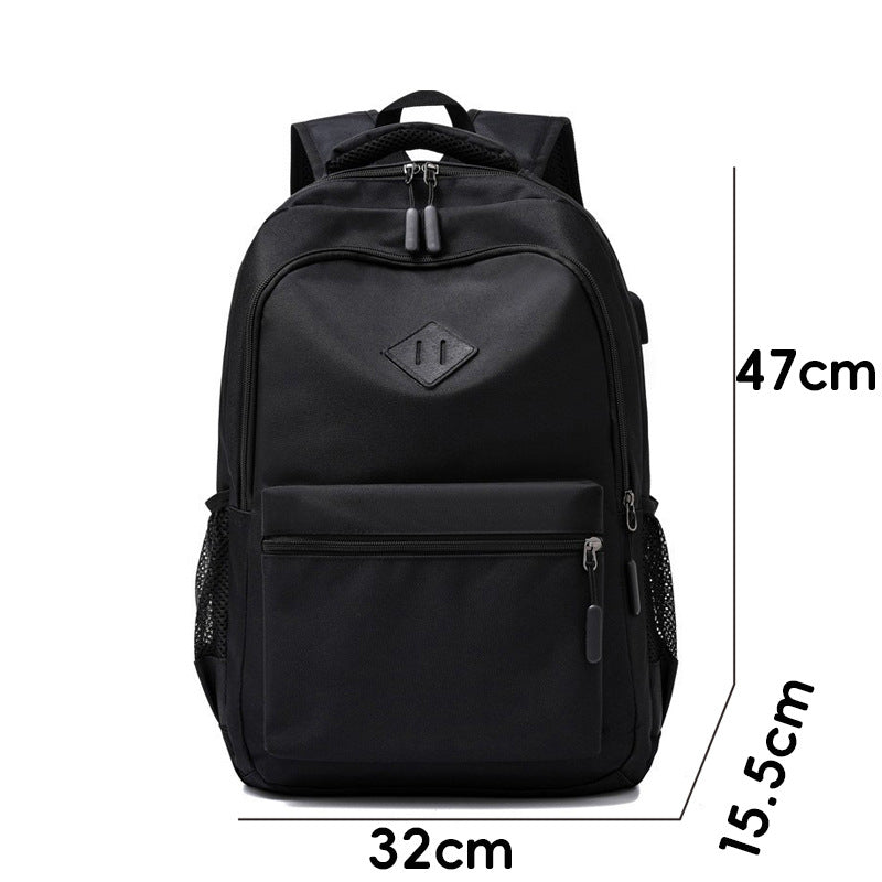 Black Large Capacity Laptop Backpack Water Resistant Travel Daypack with USB Charging Port for University V888-ELOSUNG40936