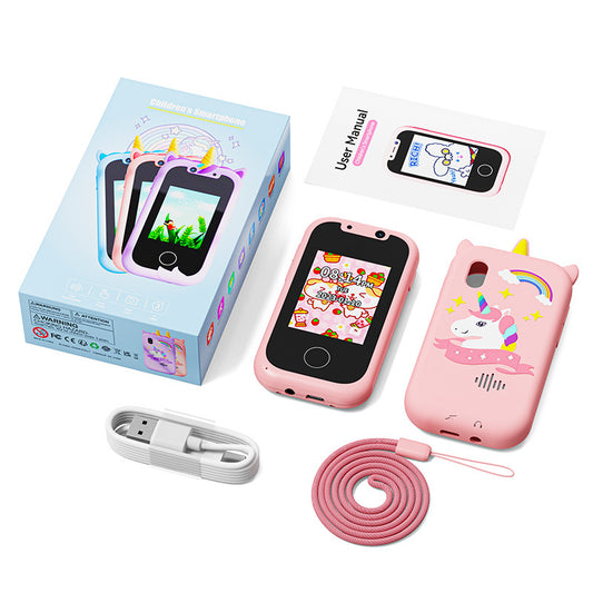 Kids Unicorn Smart Phone Toy with Dual Camera and IPS Touch Screen Educational Games MP3 Music Player 512MB V888-ELOSUNG41283