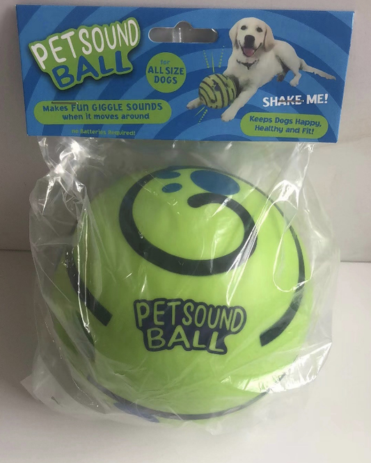 2 Pack Interactive Dog Giggle Ball Set 14cm - Green Wobble Sound Toy & White Glow in the Dark Luminous Ball - V888-ELOSUNG41338