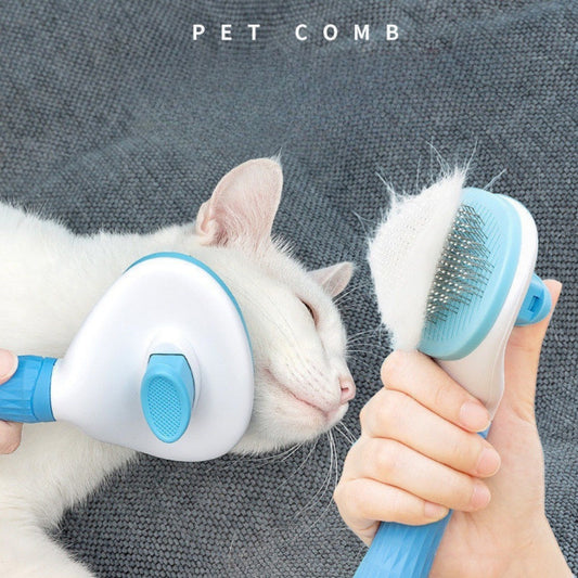 5-in-1 Pet Grooming Kit Blue - Stainless Steel Deshedding Rake, Self-Cleaning Slicker Brush, Grooming Glove & V888-ELOSUNG41369