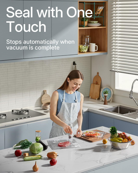 Portable Handheld Vacuum Sealer - Wireless Rechargeable Food Saver Pump - Compact Electric Kitchen Gadget for V888-ELOSUNG41438