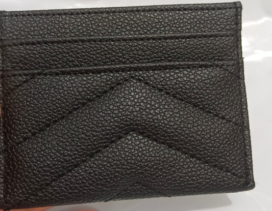 Genuine Leather Quilted Card Holder - Slim Chevron Wallet with 5 Slots - Minimalist Credit Card Case for Men V888-ELOSUNG41442