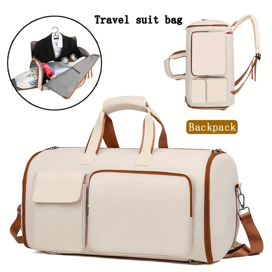 Convertible Travel Garment Bag Large Duffel Suit Carrier with Shoe Compartment & Hidden Backpack Straps V888-ELOSUNG41505