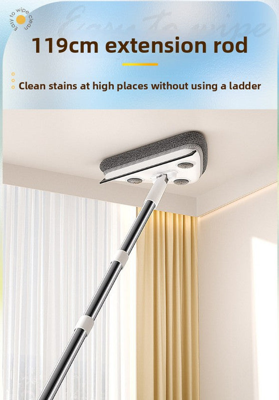 Adjustable Triangle Cleaning Mop 119cm Long Handle Window Squeegee Wall Washer Rotatable Head for Ceilings V888-ELOSUNG41519