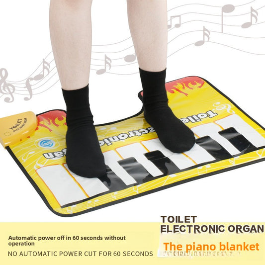 Yellow Electronic Toilet Piano Mat - Funny Musical Floor Keyboard for Bathroom Entertainment - Novelty Gag V888-ELOSUNG41783