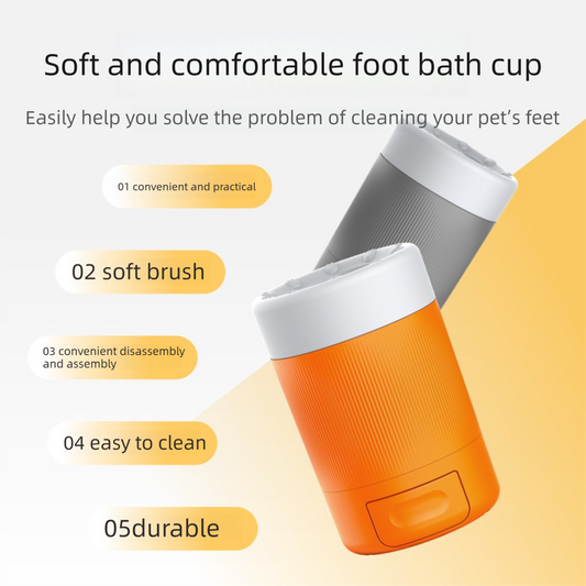 Portable Dog Paw Washer Cup - 360 Degree Muddy Foot Cleaner with Soft Bristles - Gentle Grooming Tool for V888-ELOSUNG41788