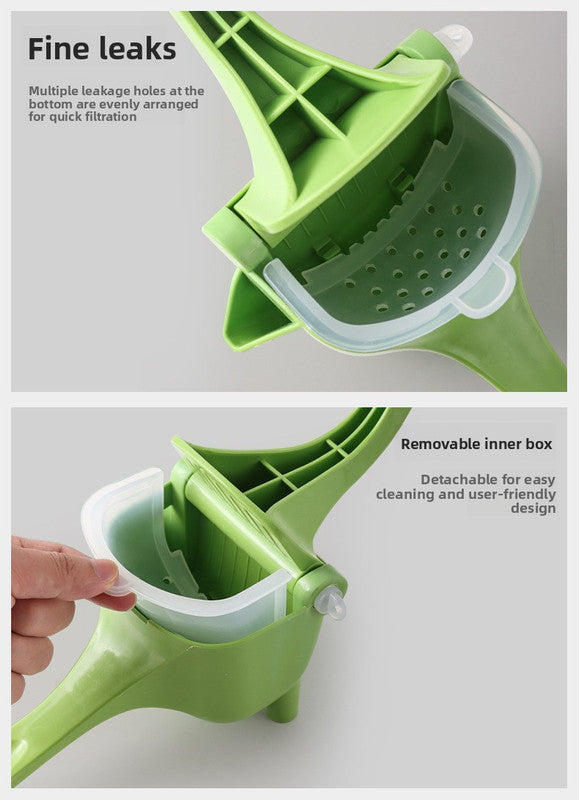 Manual Fruit Juicer Hand Press Citrus Squeezer Lemon Orange Lime Extractor Portable Food Grade PP Green Easy V888-ELOSUNG41886